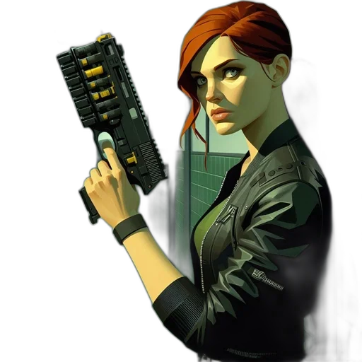 staff, weapon, jacket, robot transparent PNG cut-out