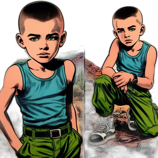 comic book art, concept art, photorealistic, cartoon transparent PNG cut-out