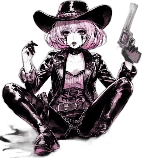 weapon, staff, hat, cyberpunk transparent PNG cut-out