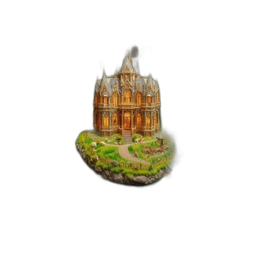crown, building, jewelry, 3d render transparent PNG cut-out