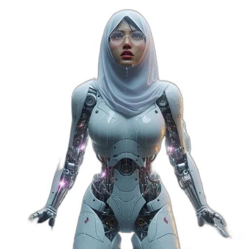 robot, face, weapon, concept art transparent PNG cut-out