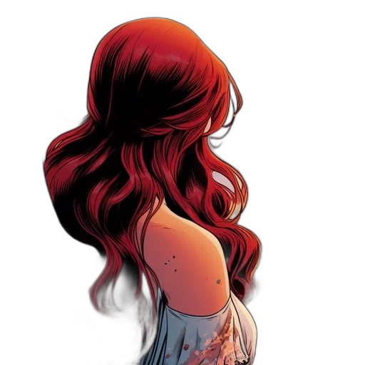 dress, hair, comic book art, concept art transparent PNG cut-out