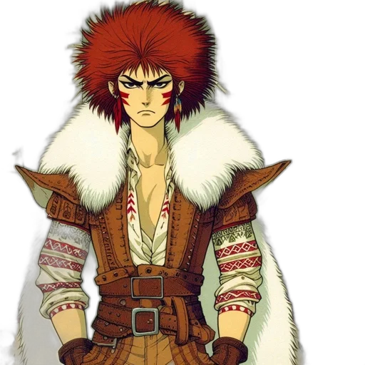 jacket, staff, concept art, fantasy art transparent PNG cut-out