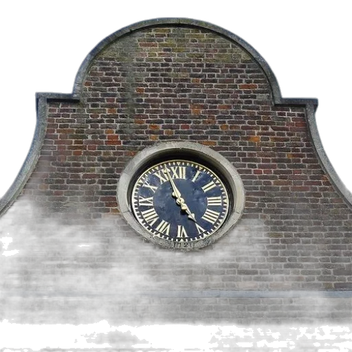 building, 3d render, photorealistic, clock transparent PNG cut-out