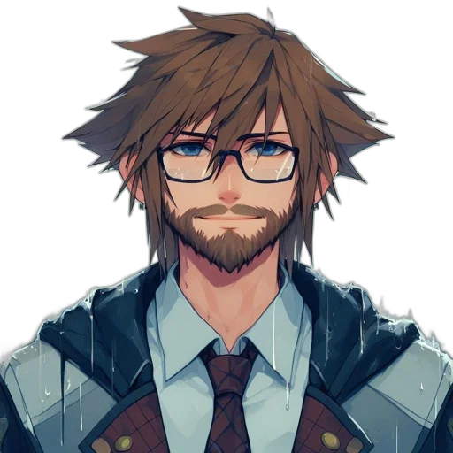 staff, jacket, face, pixel art transparent PNG cut-out