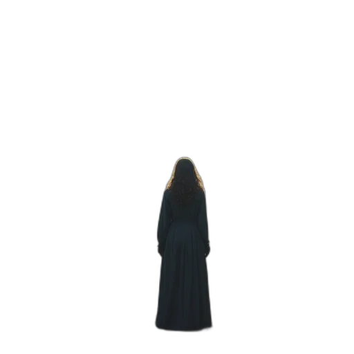 dress, jacket, staff, hair transparent PNG cut-out