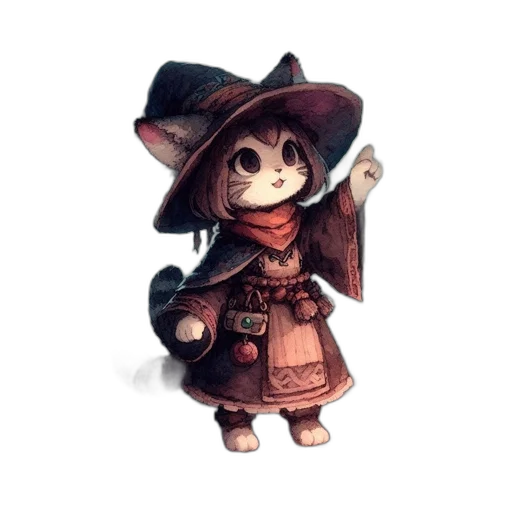 staff, hat, weapon, jacket transparent PNG cut-out