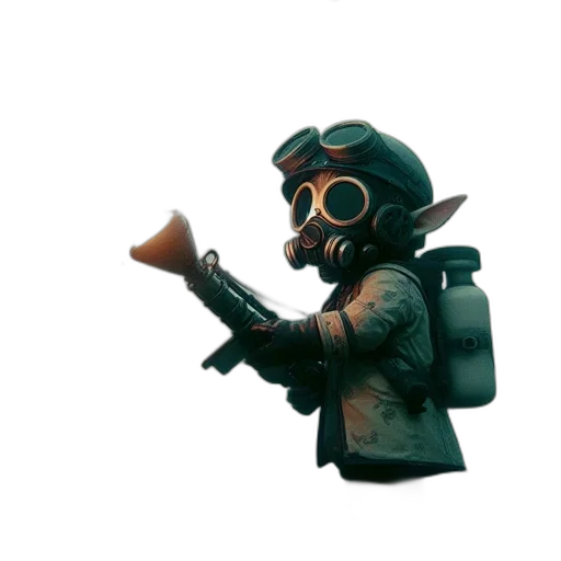 mask, weapon, staff, jacket transparent PNG cut-out