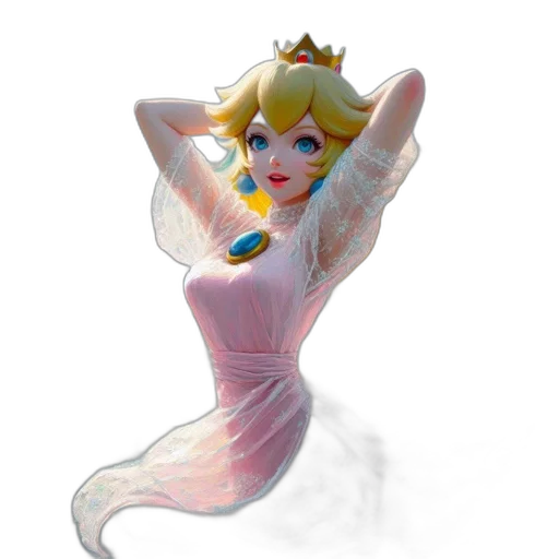 dress, crown, 3d render, concept art transparent PNG cut-out