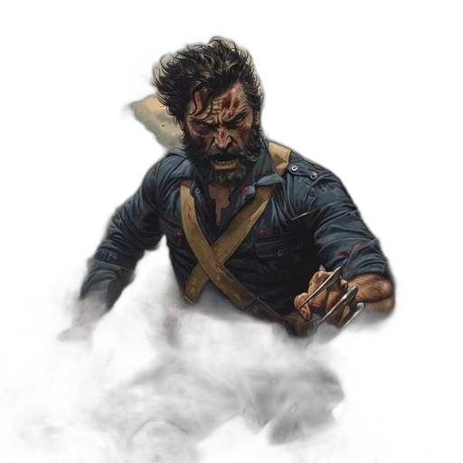 jacket, face, mask, weapon transparent PNG cut-out