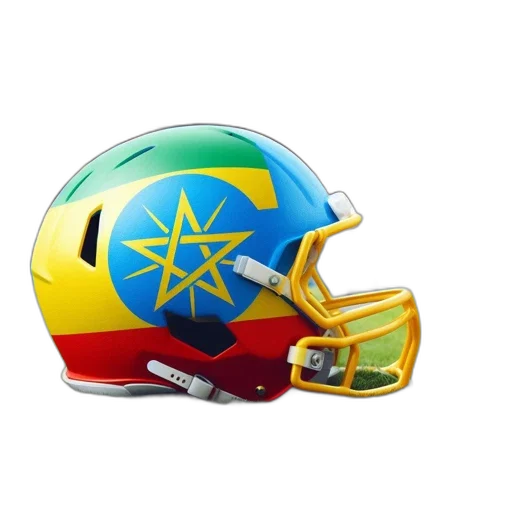 ethiopian, flag-adorned, football, helmet transparent PNG cut-out