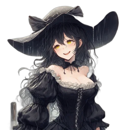 hat, dress, staff, weapon transparent PNG cut-out