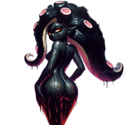 creature, dress, staff, mask transparent PNG cut-out