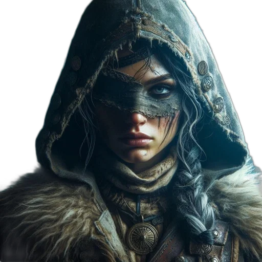 face, mask, jacket, staff transparent PNG cut-out