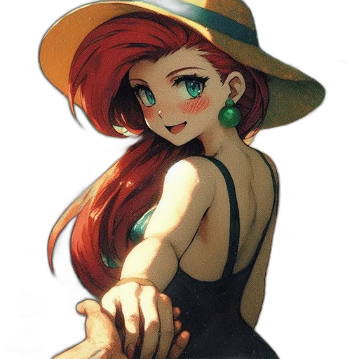 hat, dress, staff, jewelry transparent PNG cut-out