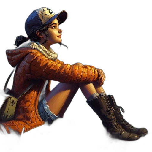 hat, jacket, weapon, concept art transparent PNG cut-out