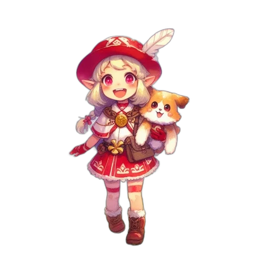 staff, hat, weapon, dress transparent PNG cut-out