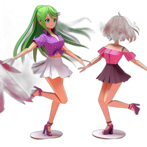 3d render, concept art, vaporwave, anime transparent PNG cut-out