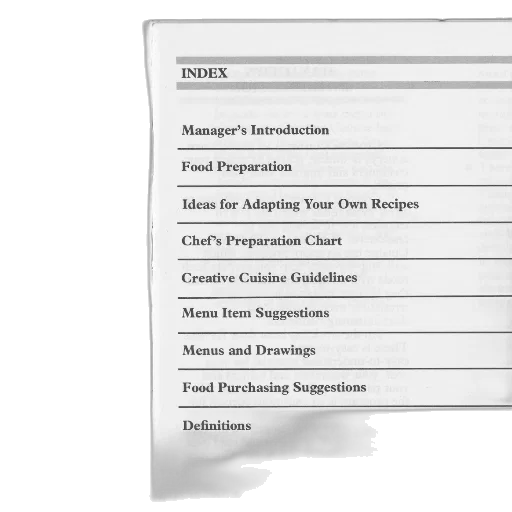 image, index, page, cookbook transparent PNG cut-out
