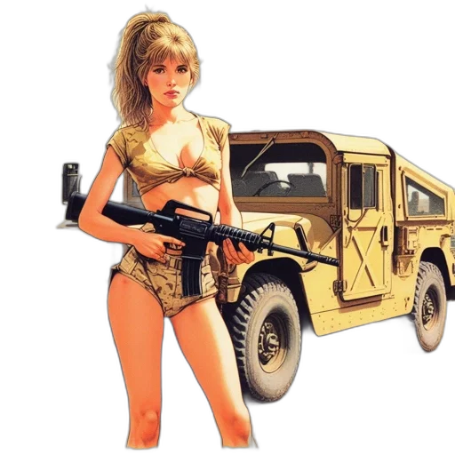 weapon, car, concept art, comic book art transparent PNG cut-out