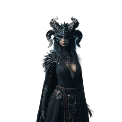 staff, mask, dragon, dress transparent PNG cut-out