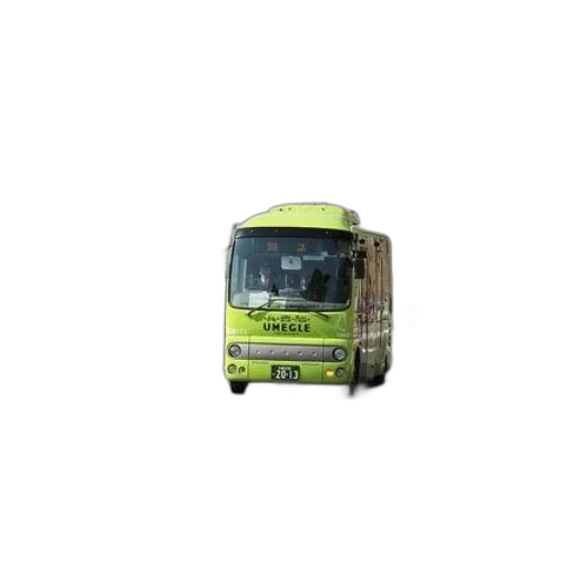 3d render, photorealistic, green, bus transparent PNG cut-out