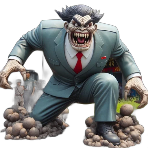 concept art, comic book art, 3d render, monstrous transparent PNG cut-out