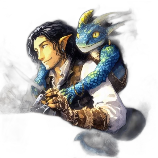 dragon, staff, sword, fantasy art transparent PNG cut-out