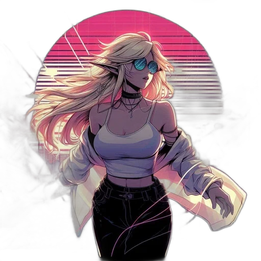 jacket, comic book art, concept art, cyberpunk transparent PNG cut-out