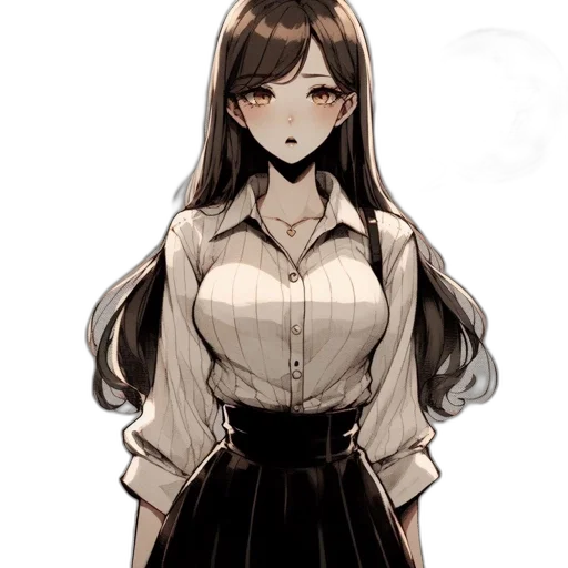 dress, staff, anime, concept art transparent PNG cut-out
