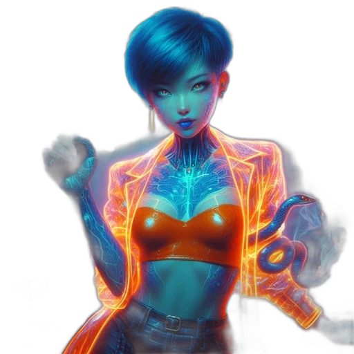 robot, jacket, jewelry, cyberpunk transparent PNG cut-out