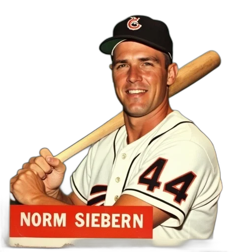 vintage, baseball, card, featuring transparent PNG cut-out