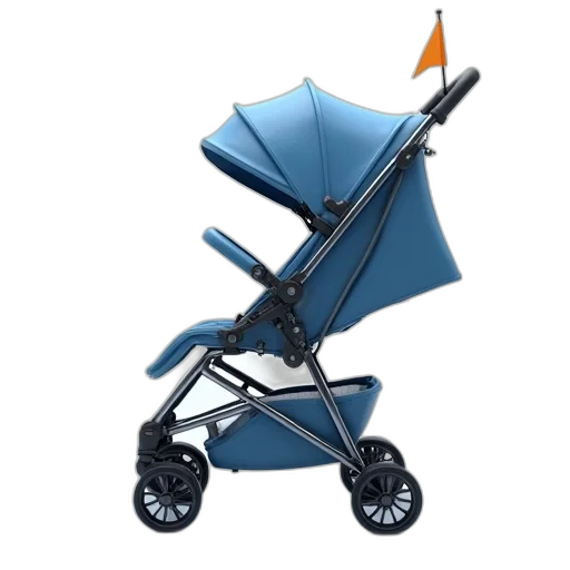 umbrella, 3d render, blue, modern transparent PNG cut-out