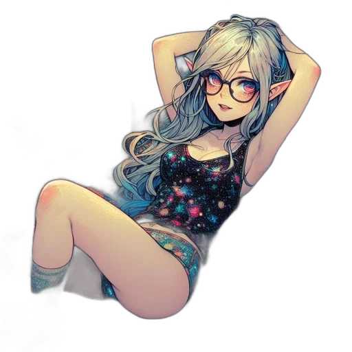 dress, flower, robot, hair transparent PNG cut-out