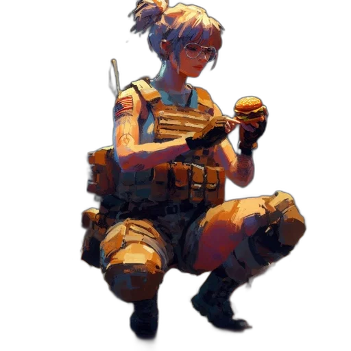 weapon, staff, robot, jacket transparent PNG cut-out