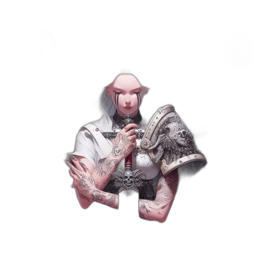 dragon, jacket, sword, weapon transparent PNG cut-out