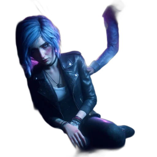 jacket, robot, hair, creature transparent PNG cut-out