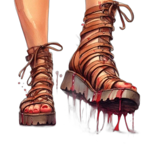 shoes, concept art, fantasy art, 3d render transparent PNG cut-out