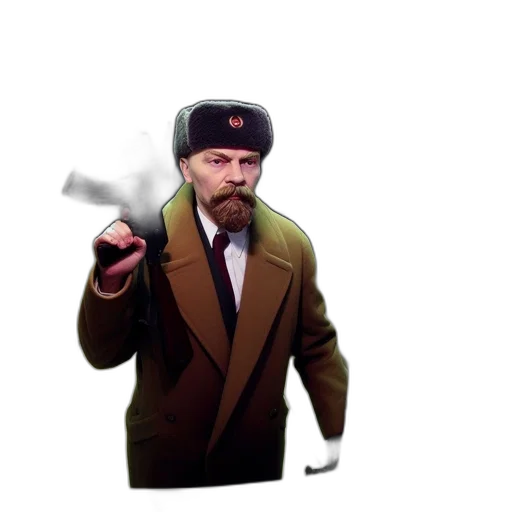 hat, jacket, staff, weapon transparent PNG cut-out