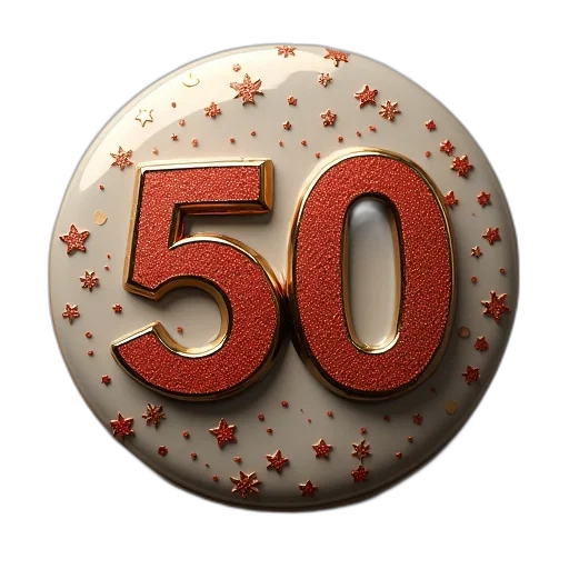 3d render, 50th, birthday, gifts transparent PNG cut-out
