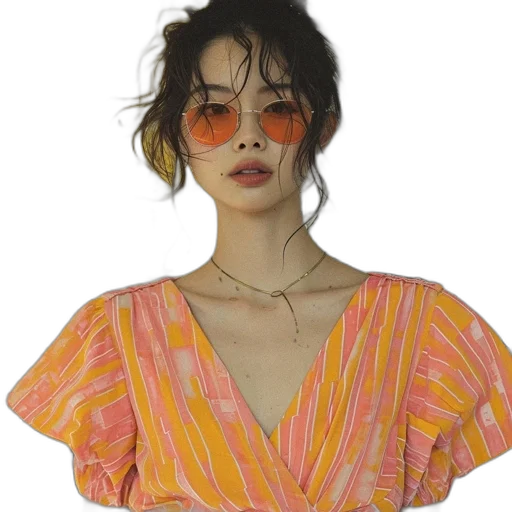 dress, jewelry, face, jacket transparent PNG cut-out