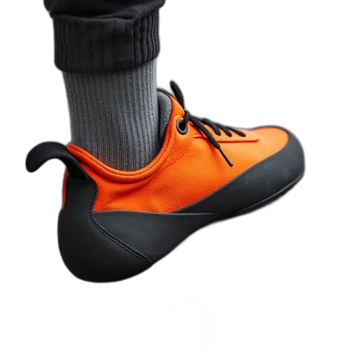 shoes, 3d render, orange, climbing transparent PNG cut-out