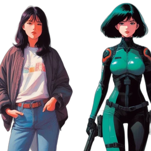 robot, jacket, concept art, comic book art transparent PNG cut-out