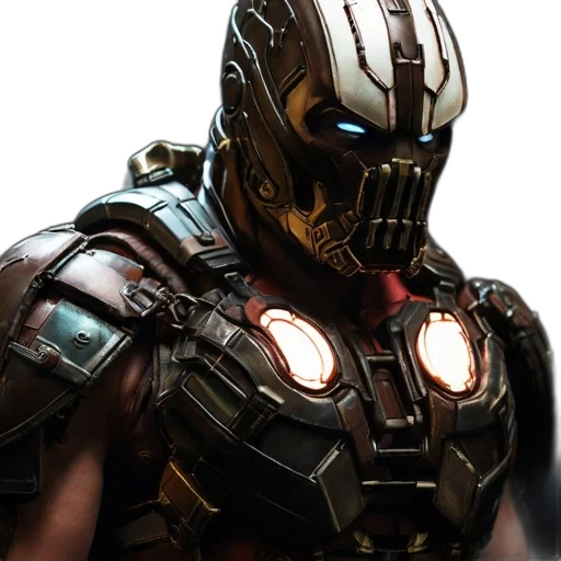 mask, robot, 3d render, concept art transparent PNG cut-out