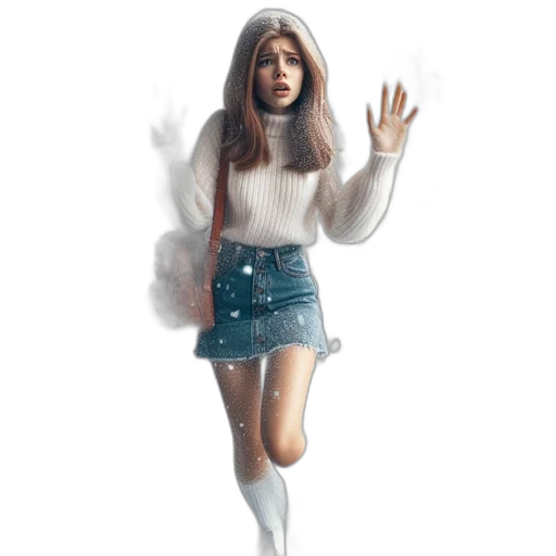 dress, hair, jacket, creature transparent PNG cut-out