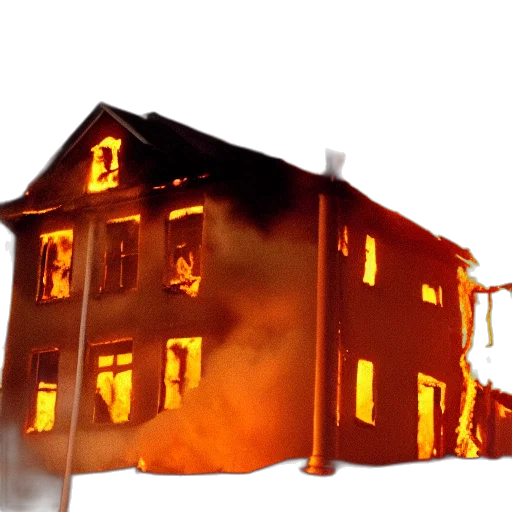 building, 3d render, concept art, fire transparent PNG cut-out