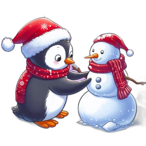 snow, winter, landscape, penguin transparent PNG cut-out