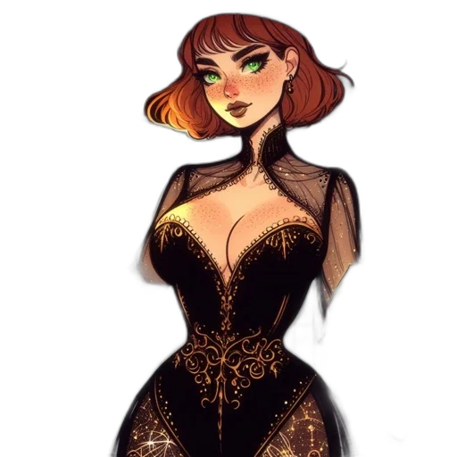 dress, concept art, fantasy art, cartoon transparent PNG cut-out
