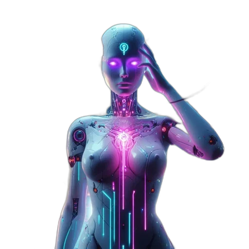 robot, dress, jewelry, face transparent PNG cut-out