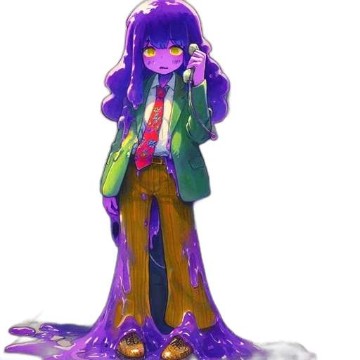 jacket, staff, creature, hair transparent PNG cut-out